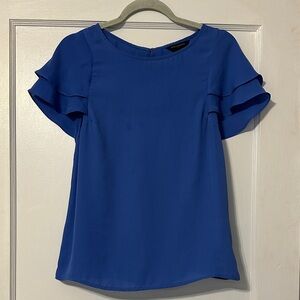 Banana Republic Blue Ruffle Blouse